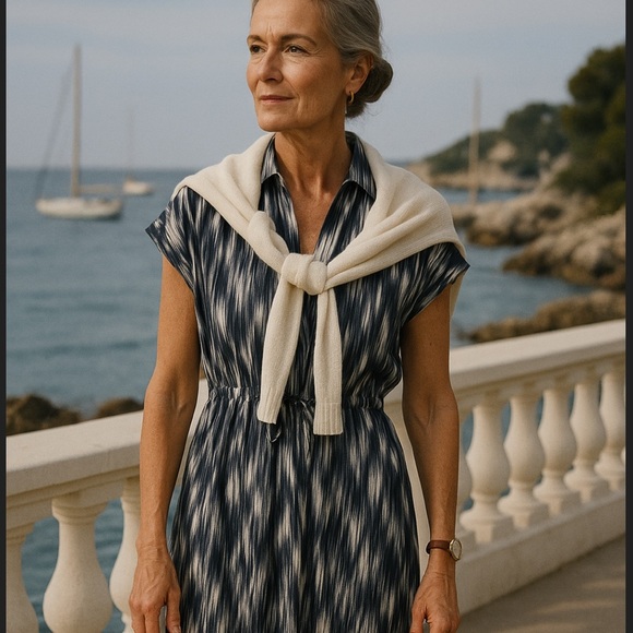 Carla Rockmore Dresses & Skirts - NWOT Carla Rockmore blue mixed pattern midi dress caftan size small petite